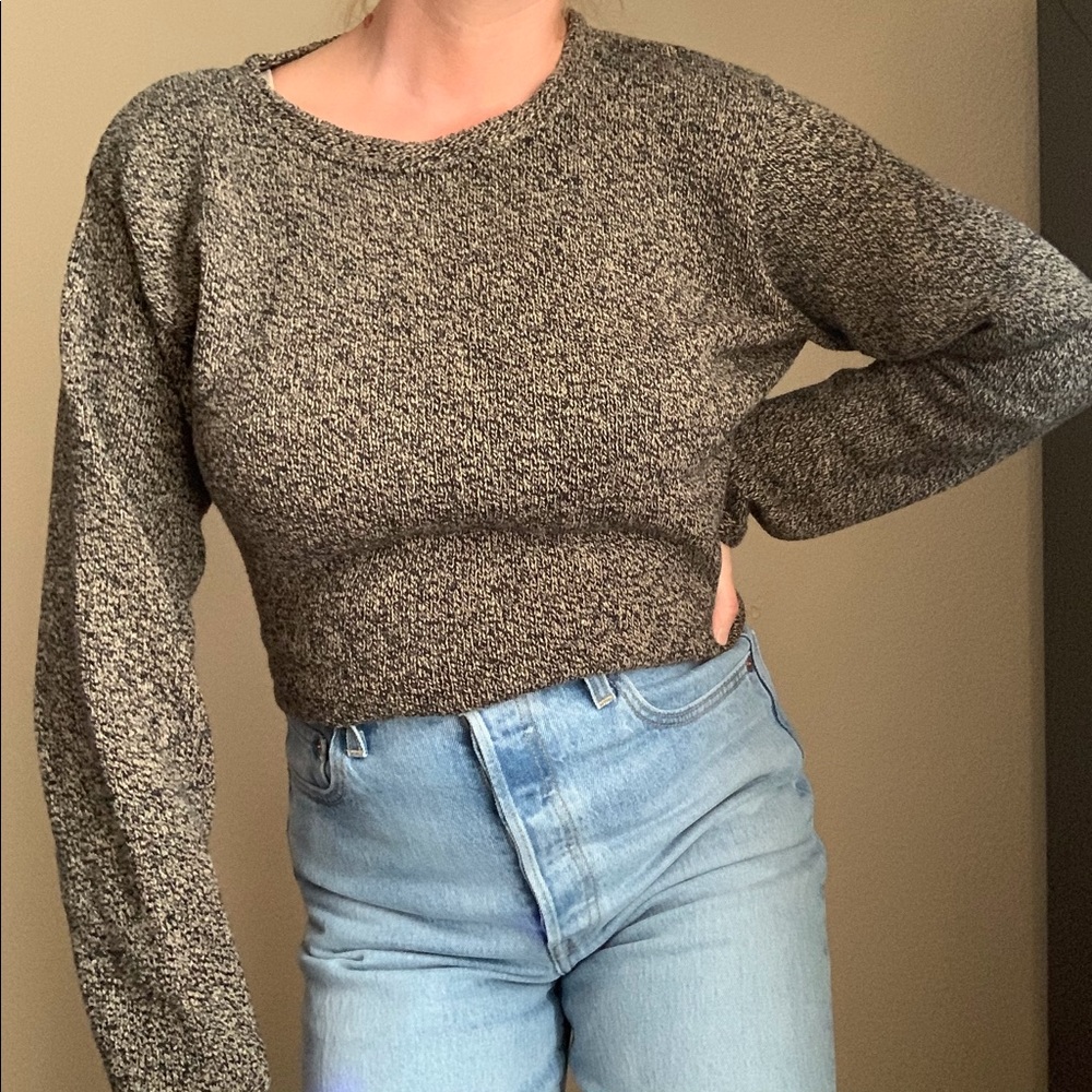 VINTAGE Knit Blue & Tan Oversized Sweater